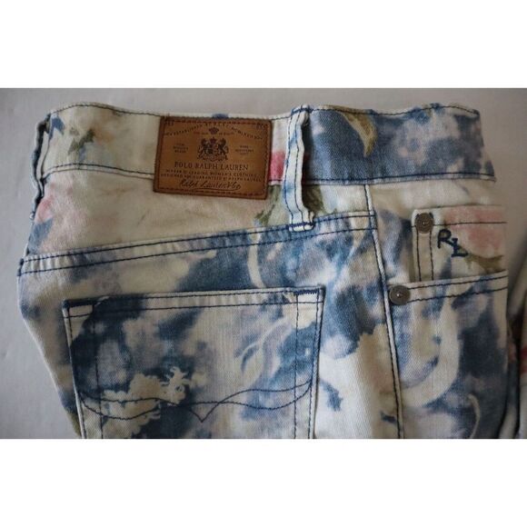 Polo Ralph Lauren Women's Sz 26 Floral Print Emma Tompkins Skinny Jeans - Picture 12 of 15